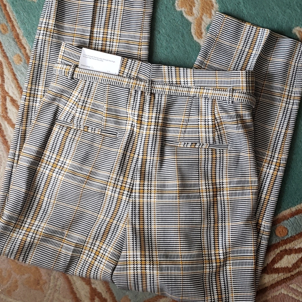 Nwt Ann Taylor high rise belted plaid trouser pant - Picture 5 of 6